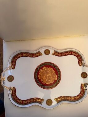 Gold and Red Medusa Decorative Serving Tray - Home